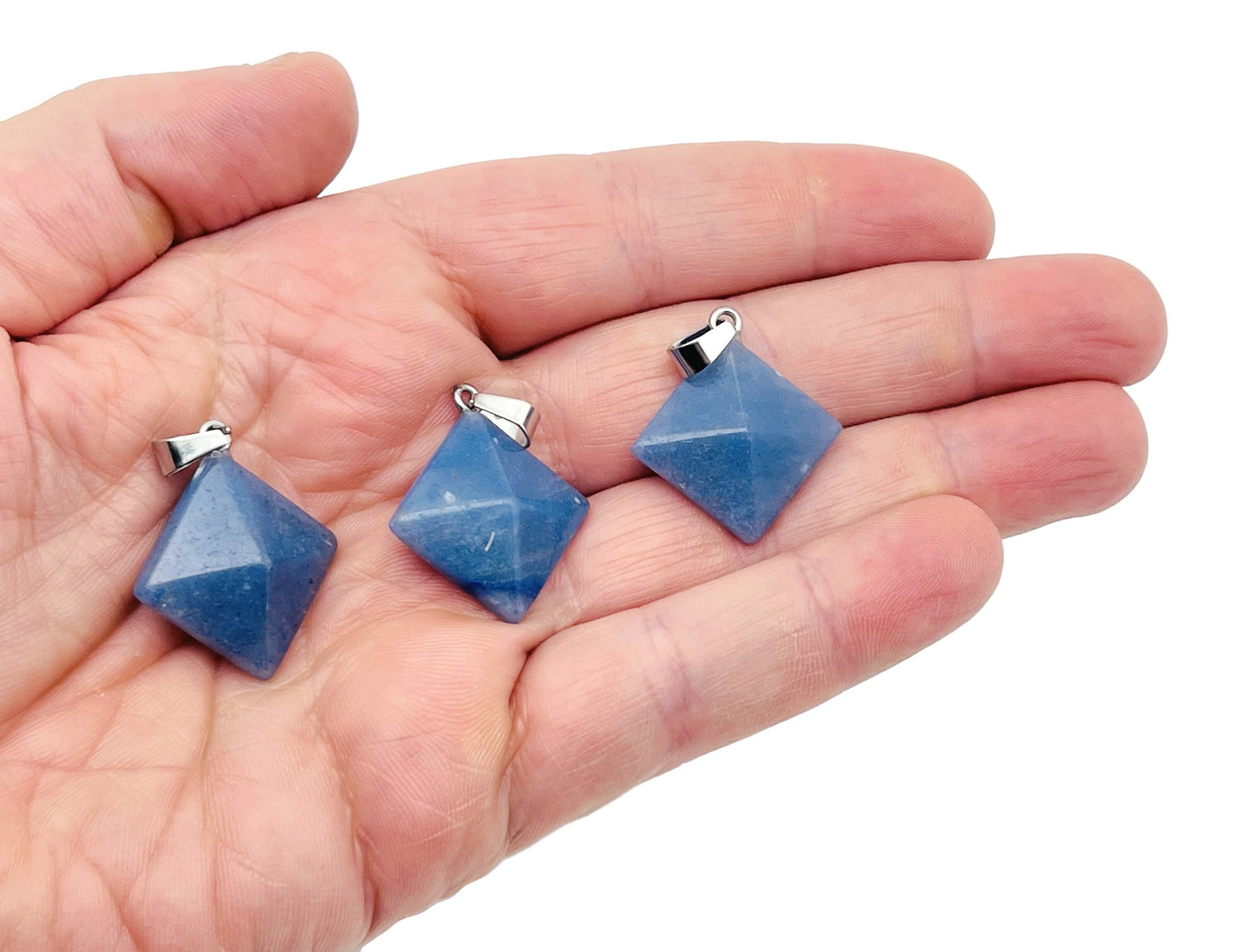Blue Aventurine Pyramid Gemstone Pendant - Natural Gemstone Jewelry - NC1376