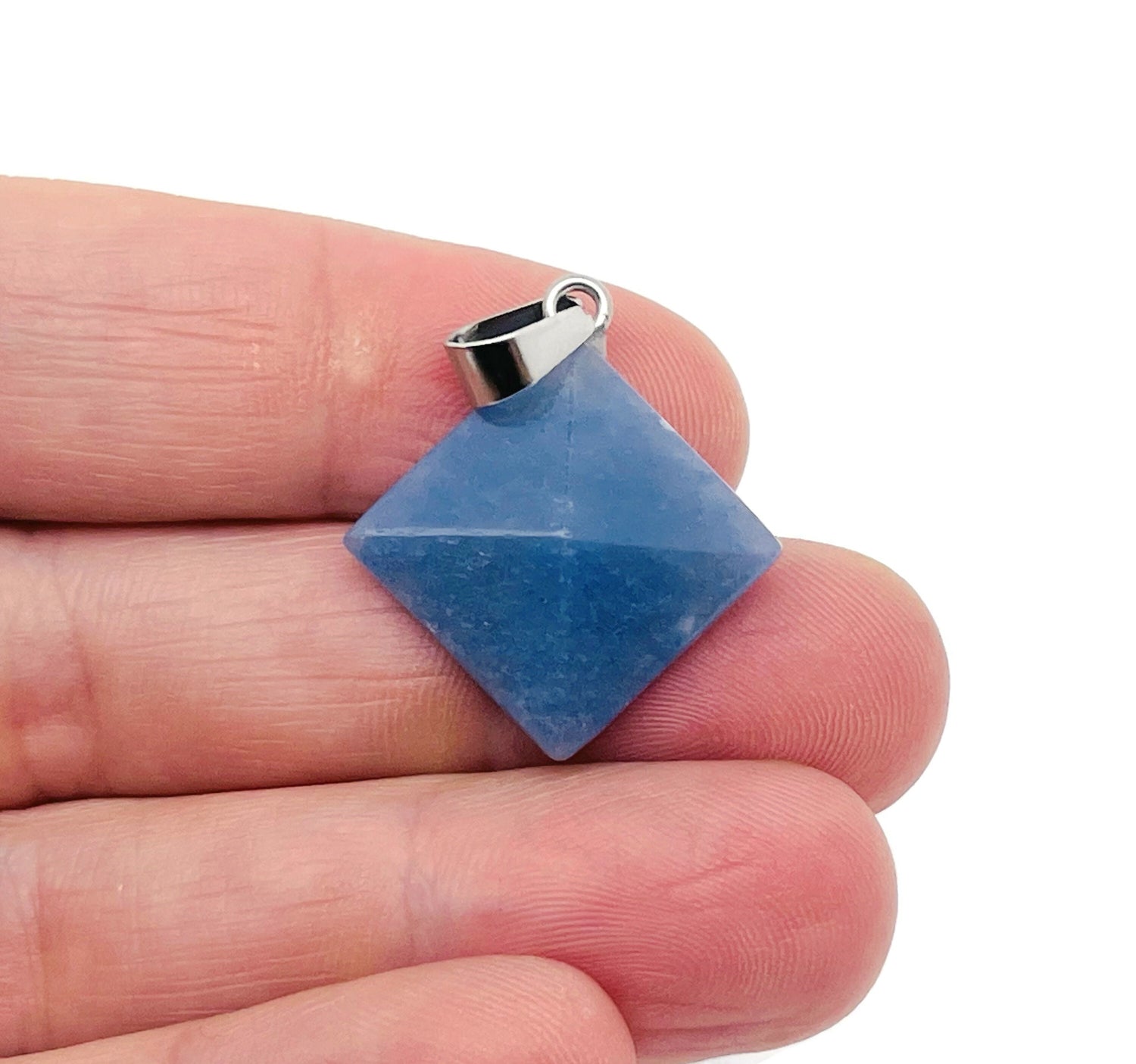 Blue Aventurine Pyramid Gemstone Pendant - Natural Gemstone Jewelry - NC1376