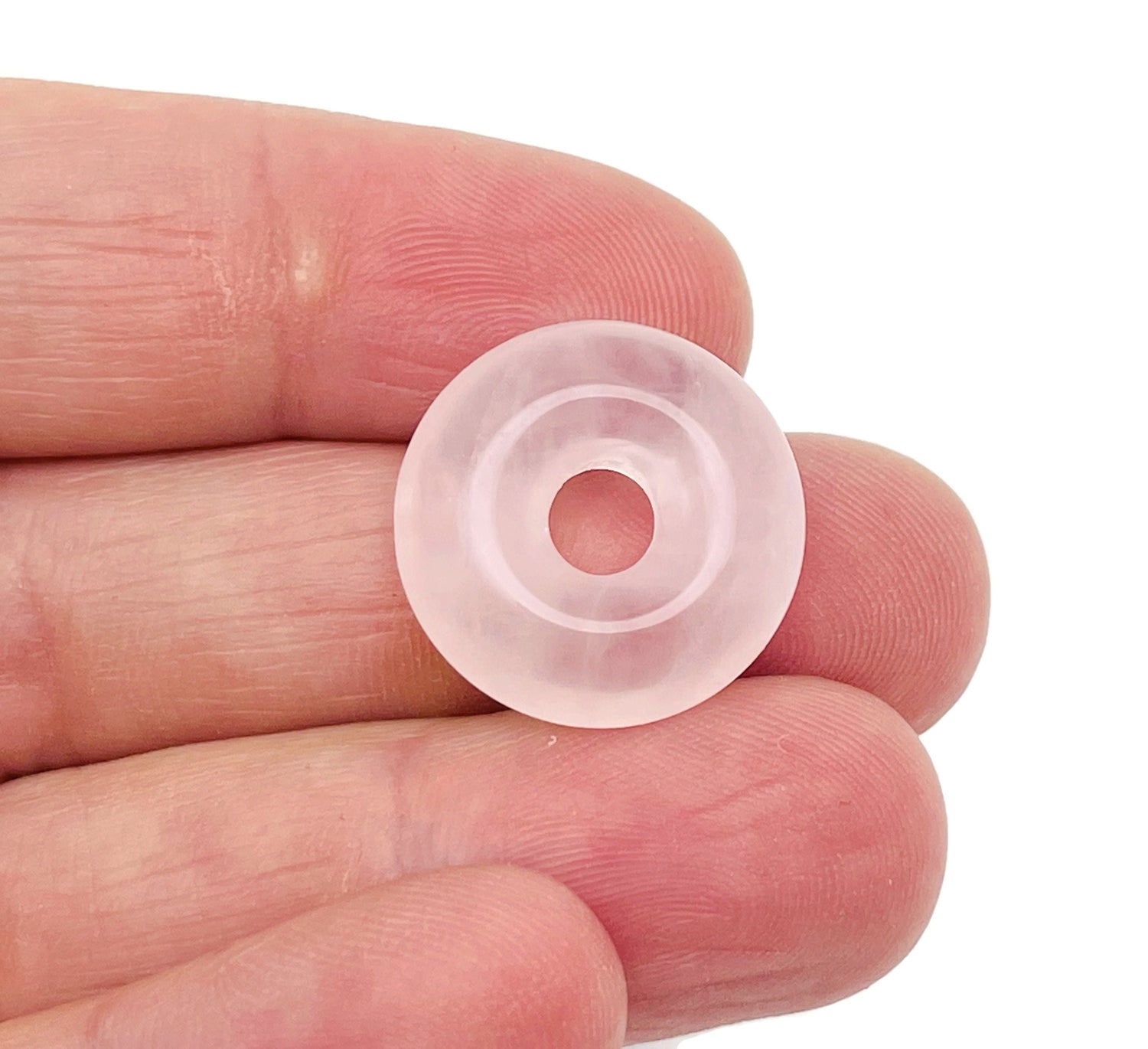 Donut de Cuarzo Rosa - Piedra Pi - 20mm - DO1006