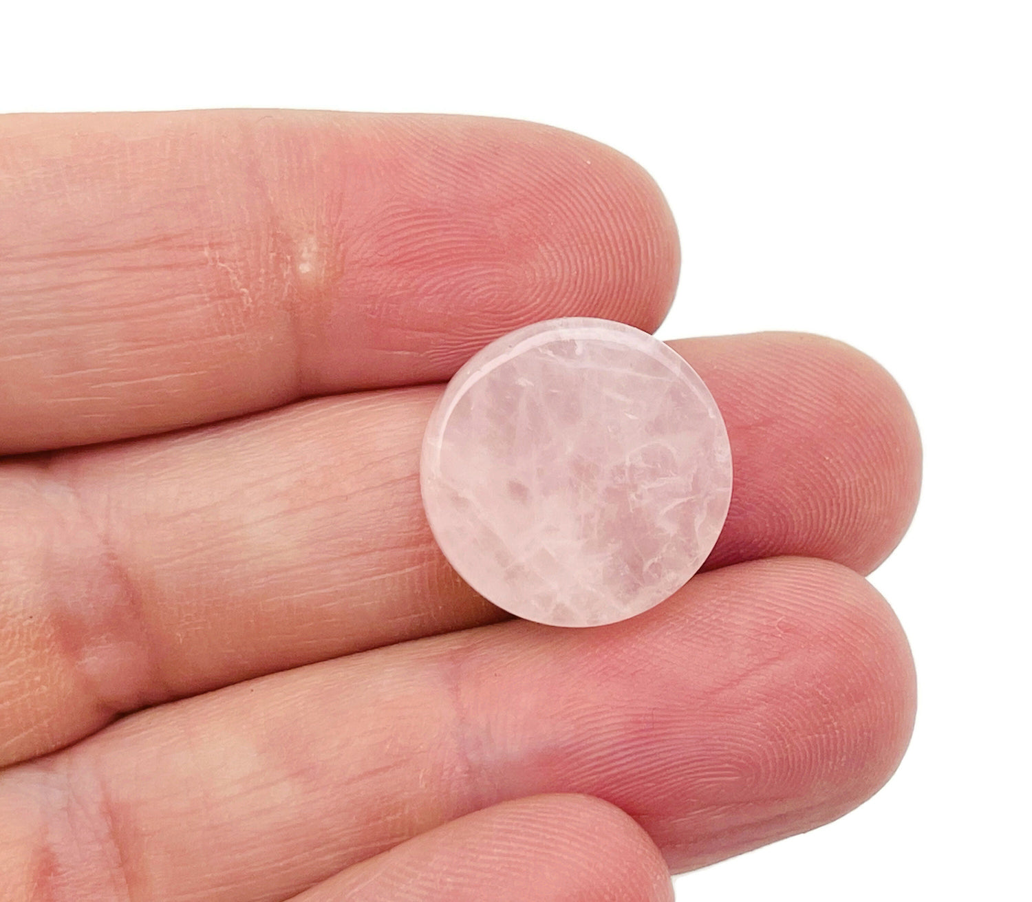 Round Rose Quartz Flat Gemstone - Slab Crystal - FL1070