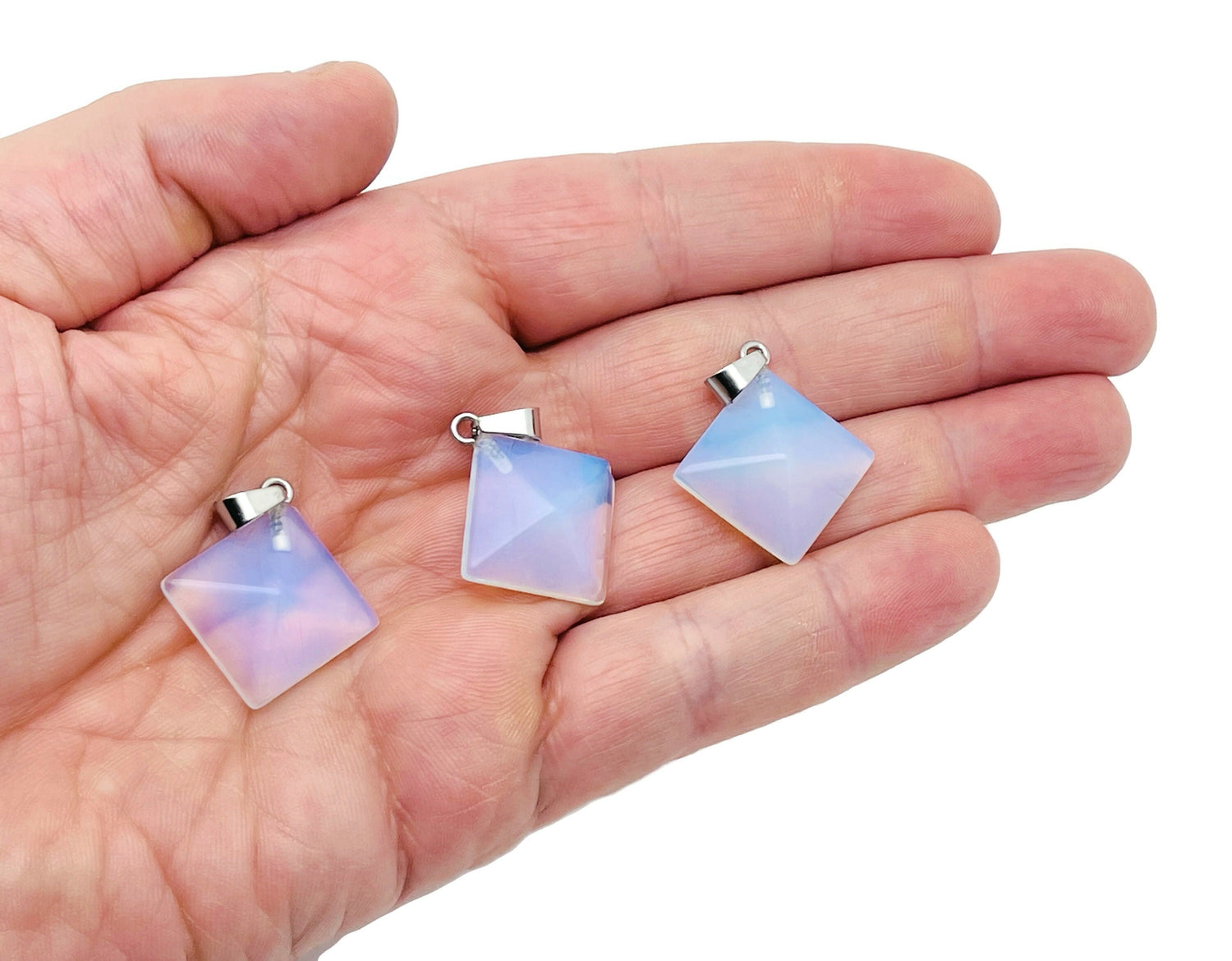 Opalite Pyramid Gemstone Pendant - Natural Gemstone Jewelry - NC1375