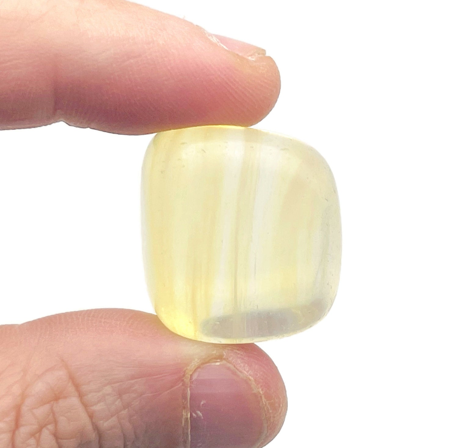 Pierre roulée de quartz jaune de fusion - Pierre précieuse de méditation - Quartz de fusion naturel - Pierre de poche - TU1289