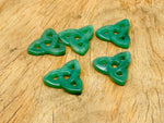 Aventurine Celtic knot carved gemstone Trinity Crystal pendant from GemstoneGO, featuring intricate knot design and vibrant green color.