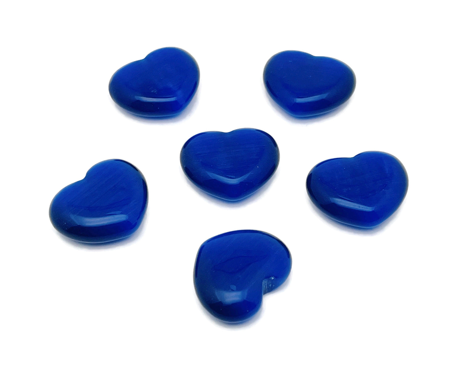 Pierre précieuse œil-de-chat bleu foncé en forme de cœur - Cristal en forme de cœur - Pierres de guérison - Cœur sculpté - Pierres naturelles - 30 x 25 x 10 cm - HE1279