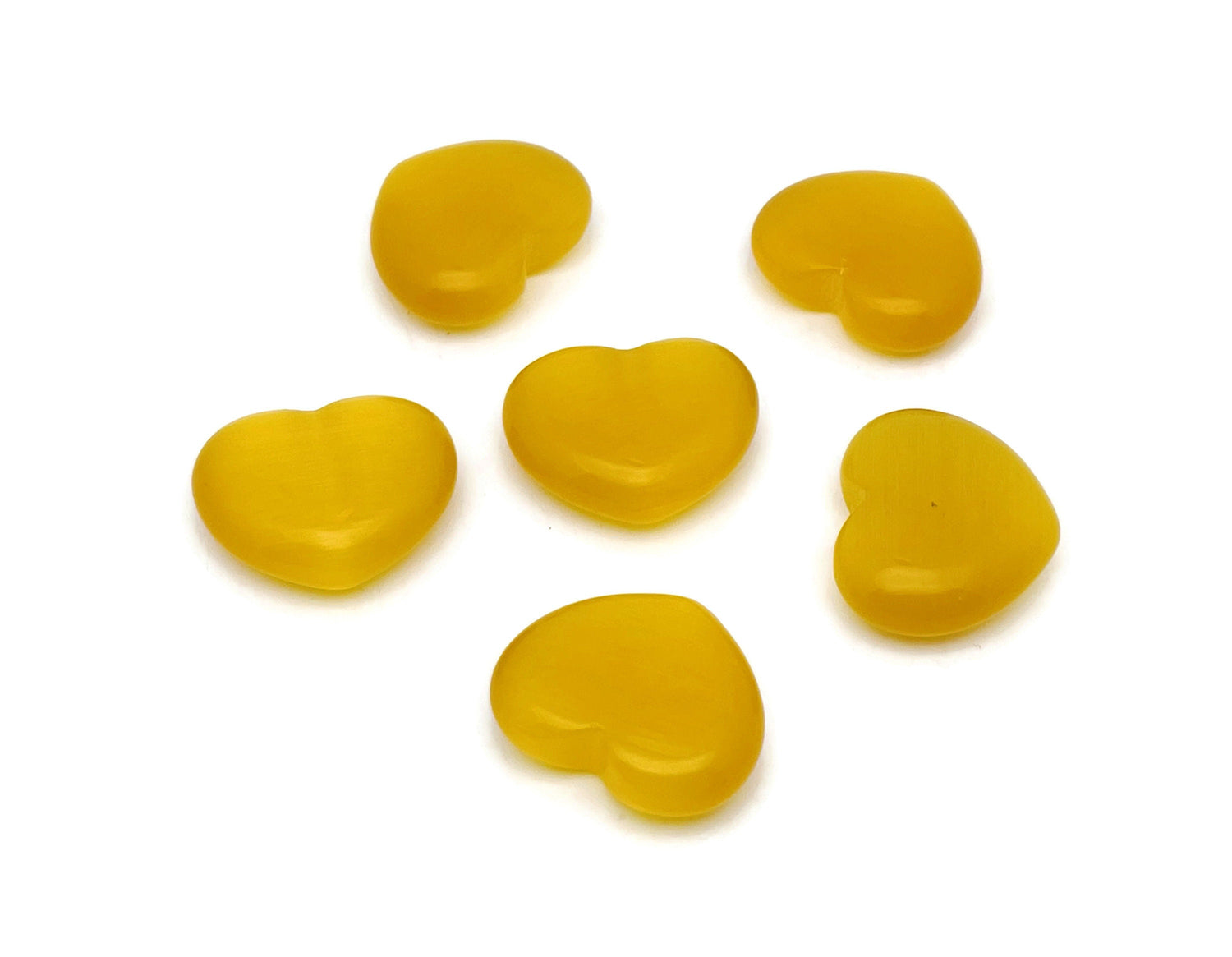 Pierre précieuse œil-de-chat jaune en forme de cœur ?€? Cristal en forme de cœur - Pierres de guérison ?€? Cœur sculpté - Pierres naturelles - 30 x 25 x 10 cm - HE1280