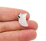 Clear quartz moon crystal pendant from GemstoneGO, featuring a polished moon-shaped gemstone for jewelry making.