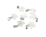 Clear quartz star pendant from GemstoneGO, a sparkling crystal jewelry making supply with a polished star shape.