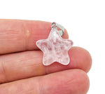 Clear quartz star pendant from GemstoneGO with a polished, transparent crystal shape suitable for jewelry making or accessories.