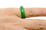 Green Cats Eye Crystal Ring by GemstoneGO featuring a vibrant green cat's eye gemstone set in a stylish ring design.