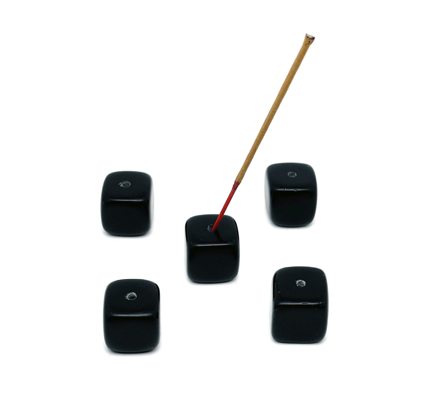 Obsidian Crystal Incense Holder - Crystal Stone Incense Stick Holder - Handmade Carving - IN1017