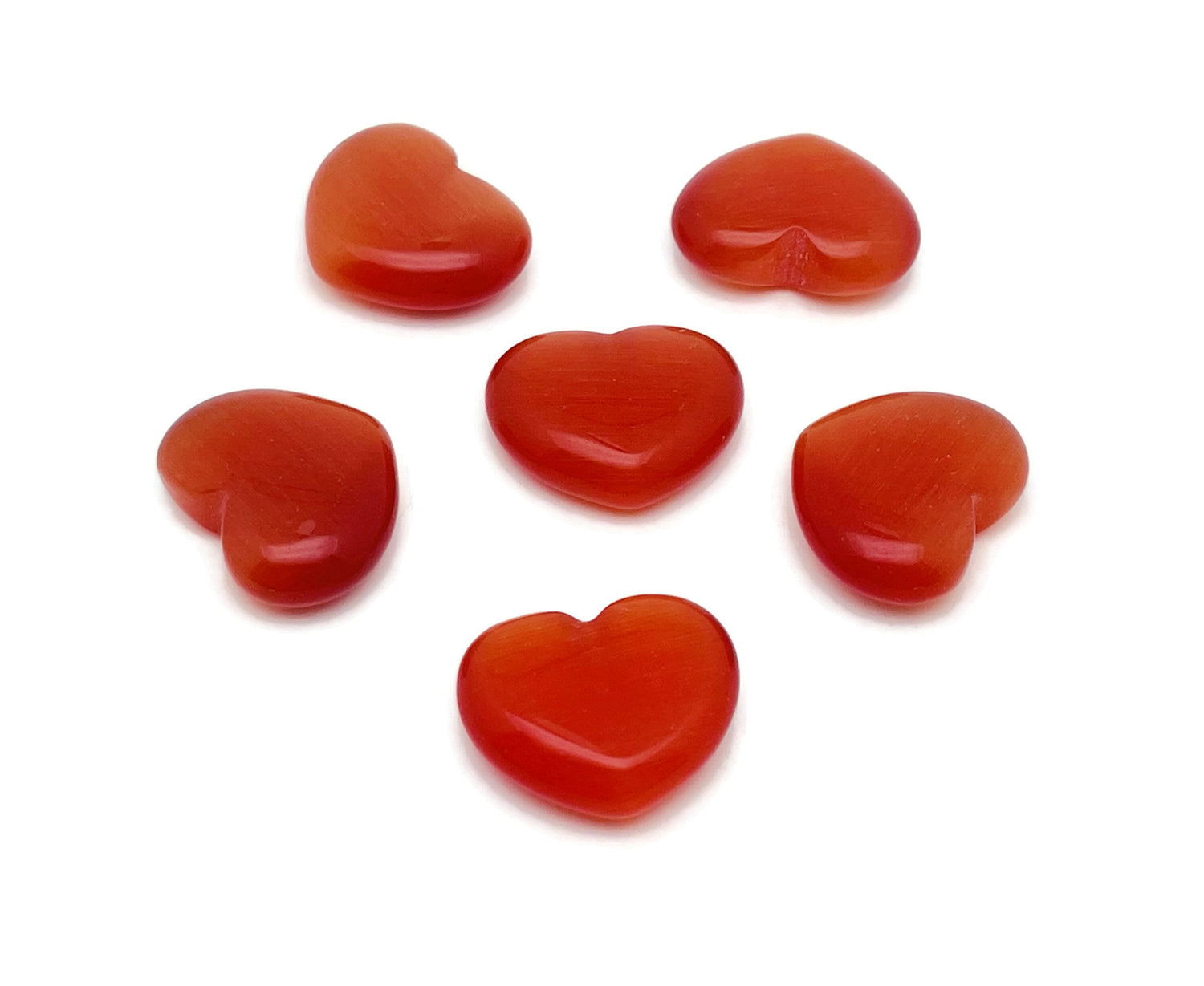 Pierre précieuse œil-de-chat rouge en forme de cœur ?€? Cristal en forme de cœur - Pierres de guérison ?€? Cœur sculpté - Pierres naturelles - 30 x 25 x 10 cm - HE1275