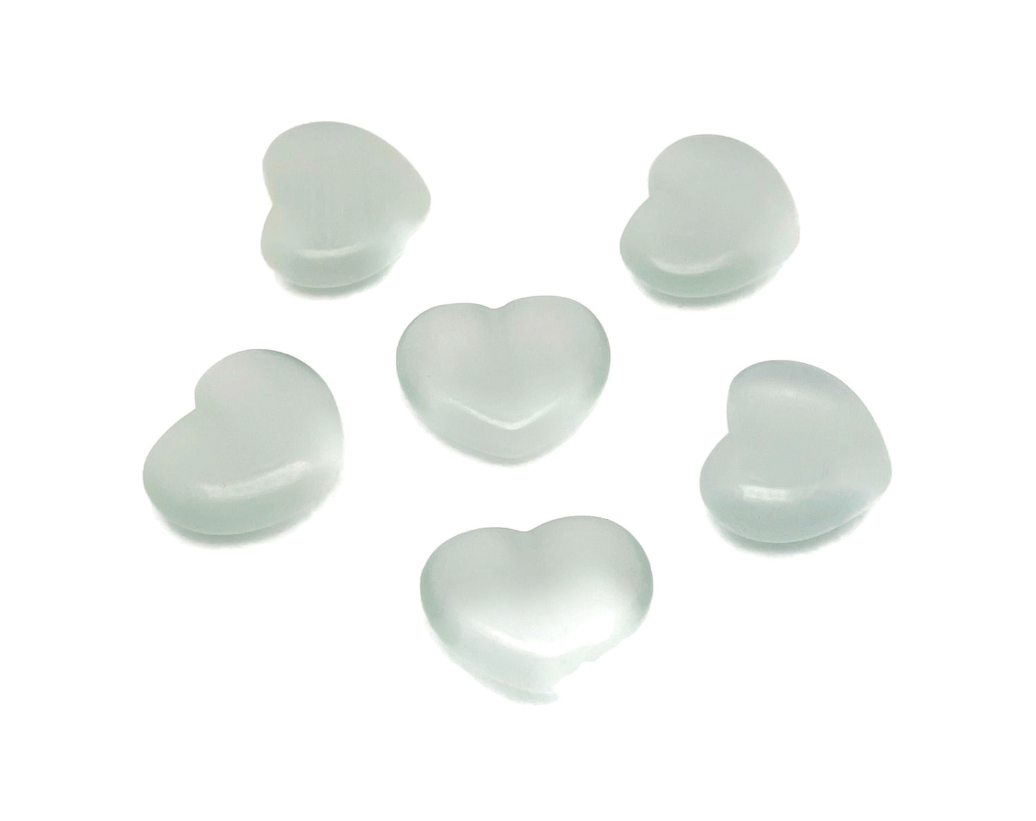 Pierre précieuse œil-de-chat blanc en forme de cœur ?€? Cristal en forme de cœur - Pierres de guérison ?€? Cœur sculpté - Pierres naturelles - 30 x 25 x 10 cm - HE1281