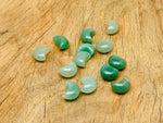 A 15x9mm aventurine gemstone moon puffy pendant from GemstoneGO, featuring a smooth, polished green aventurine in a moon shape.