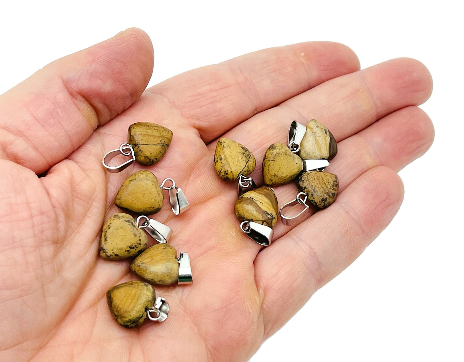 Picture Jasper Heart Pendant - Mini Crystal Pendant - HNC1022