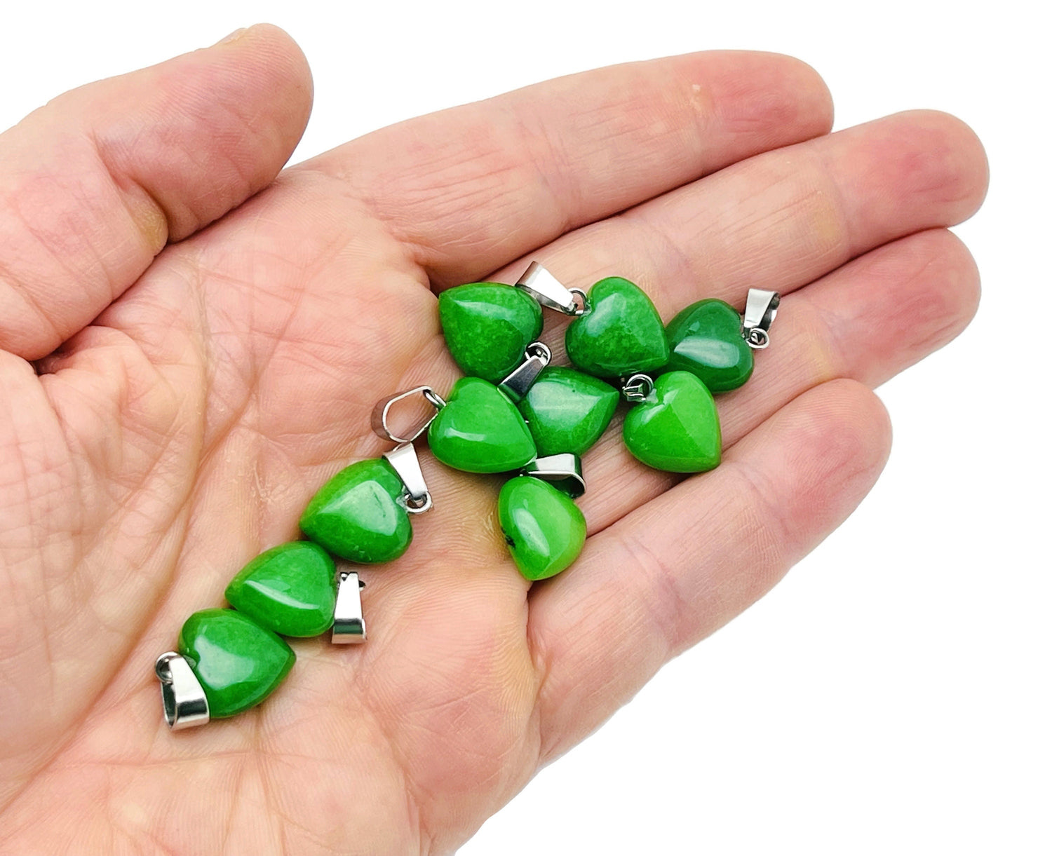 Green Jade Heart Pendant - Mini Crystal Pendant - HNC1027