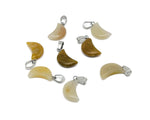 Yellow jade moon crystal pendant from GemstoneGO, showcasing a smooth yellow jade moon-shaped gemstone for jewelry making.