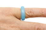 Blue Cats Eye crystal ring from GemstoneGO featuring a vibrant blue oval gemstone set in a silver band.