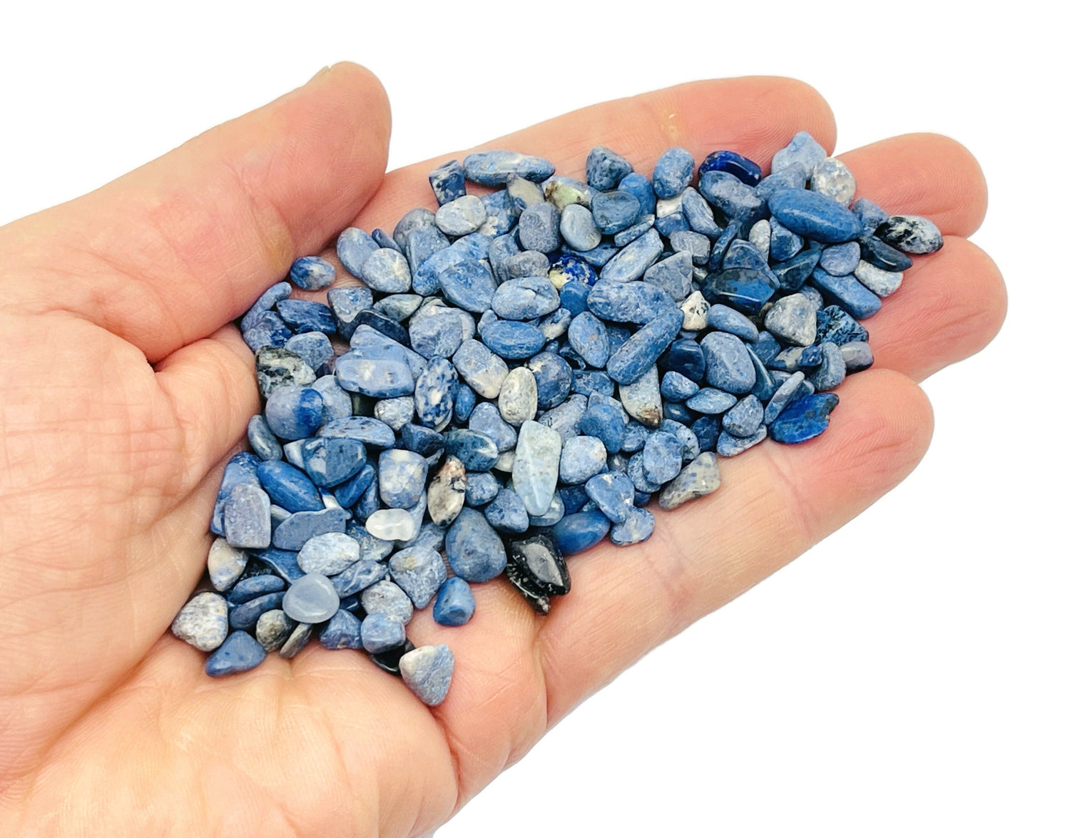 Blue Dumortierite Crystal Chips - Semi Tumbled Stone - Bulk - 5-7mm - CP1238