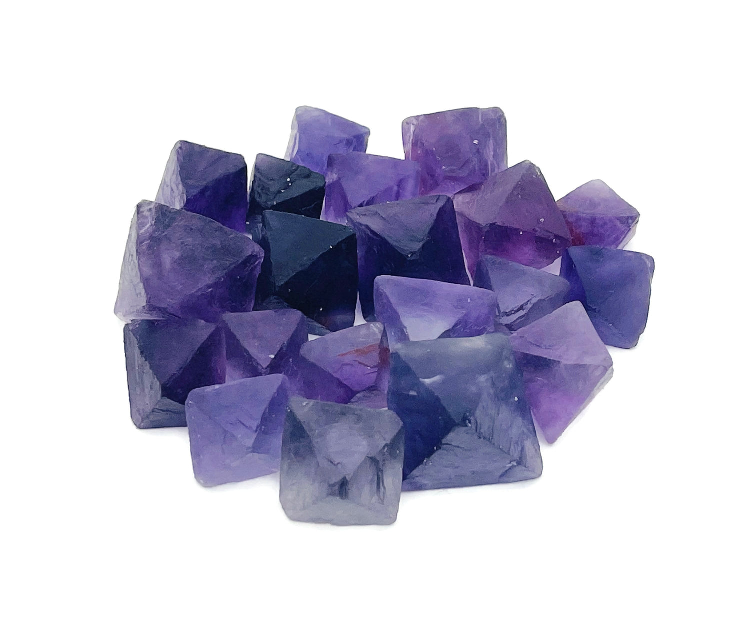 Purple Fluorite Octahedron  - Tumbled Stone - TU1271