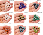 Crystal Celtic Knot carved gemstone pendant with Trinity design, featuring a choice of colorful gemstones by GemstoneGO.