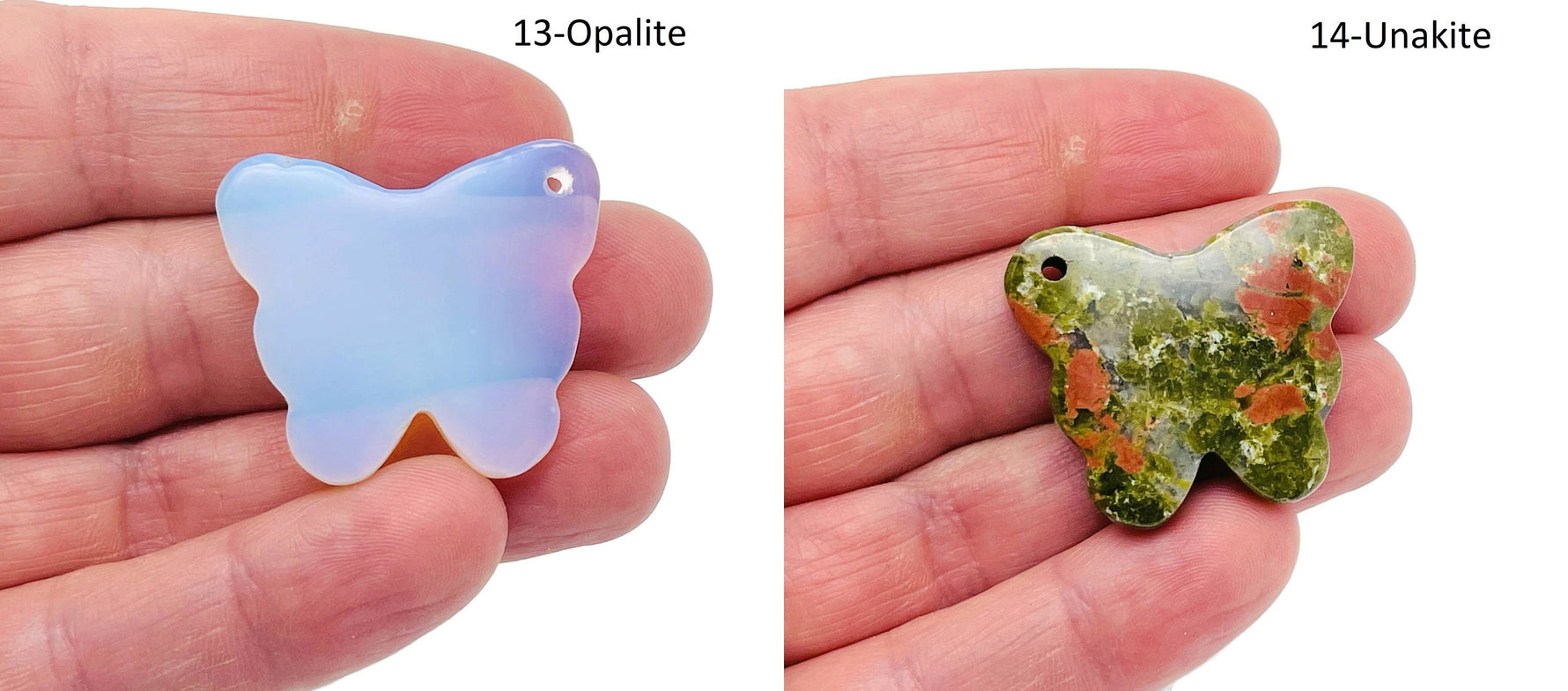 Carved butterfly gemstone pendant with hole crystal jewelry, featuring a colorful loose gemstone from GemstoneGO.