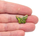 Unakite mini butterfly gemstone pendant with hole for crystal jewelry, featuring vibrant green and pink hues, by GemstoneGO.