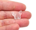 Clear Quartz mini butterfly gemstone pendant from GemstoneGO, featuring a hole crystal jewelry design with a delicate butterfly shape.