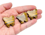 Tiger Eye butterfly gemstone pendant with hole crystal jewelry, featuring warm brown and golden hues, from GemstoneGO.