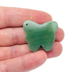Aventurine butterfly gemstone pendant with hole crystal jewelry design, showcasing a vibrant green aventurine butterfly charm.