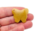 Yellow jade butterfly gemstone pendant with hole crystal jewelry, featuring a vibrant yellow jade butterfly design.