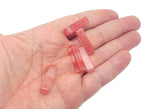 Cherry quartz crystal pendant from GemstoneGO, drilled gemstone for jewelry making, showcasing vibrant red quartz gemstone on a white background