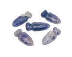 Carved amethyst sword dagger gemstone, 50mm, with intricate details and vibrant purple color, by GemstoneGO.