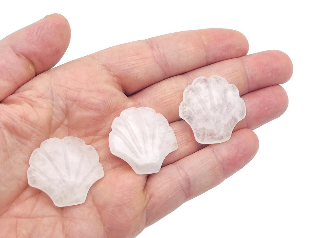 Colorful 30mm gemstone shell carving from GemstoneGO, ideal for jewelry making, featuring a mixed shell design with intricate details.