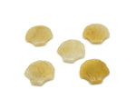 Yellow jade sea shell carving gemstone, 30mm, natural gemstone with intricate shell design, from GemstoneGO.
