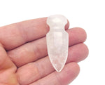 Clear quartz sword dagger gemstone carved with intricate details, measuring 50mm, from GemstoneGO.