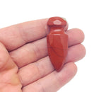Red Jasper sword-shaped dagger carved gemstone from GemstoneGO, 50mm, featuring detailed red jasper craftsmanship.