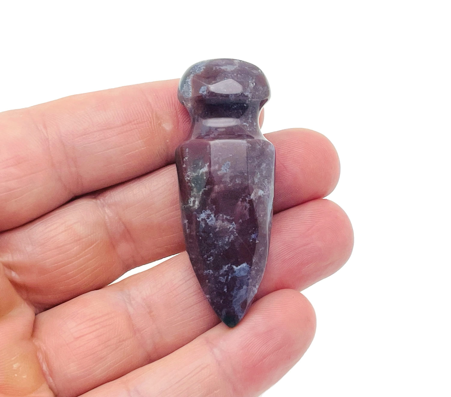 Mini-épée en agate mousse - Pierre précieuse sculptée - Énergie des cristaux - Spécimen minéral - Cadeaux en cristal - SW1008