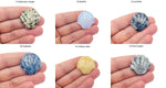 Sea shell carving gemstone from GemstoneGO, 30mm mixed gemstone shell for jewelry making, detailed natural shell design.