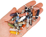 Set of 10 gemstone point pendants with carved crystal shapes from GemstoneGO, featuring a variety of colorful gemstones.