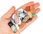 10-piece gemstone crystal mystery box from GemstoneGO featuring carved coffin-shaped gemstones for healing and gift purposes.