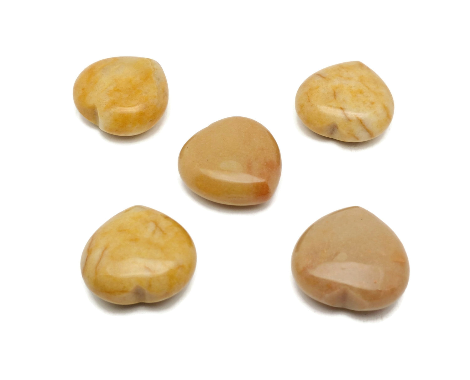 Pierre précieuse en aventurine jaune en forme de cœur ?€? Pierre précieuse jaune en forme de cœur - Pierre précieuse non montée ?€? Cristal jaune naturel - Cœur de guérison ?€? 4 cm - HE1254