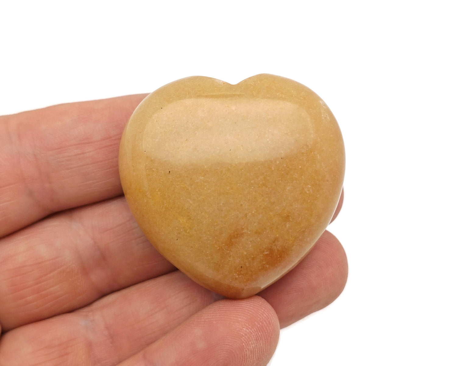 Pierre précieuse en aventurine jaune en forme de cœur ?€? Pierre précieuse jaune en forme de cœur - Pierre précieuse non montée ?€? Cristal jaune naturel - Cœur de guérison ?€? 4 cm - HE1254