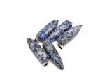 Blue Spot Jasper bullet pendant from GemstoneGO featuring a polished, carved gemstone pendant on a chain.