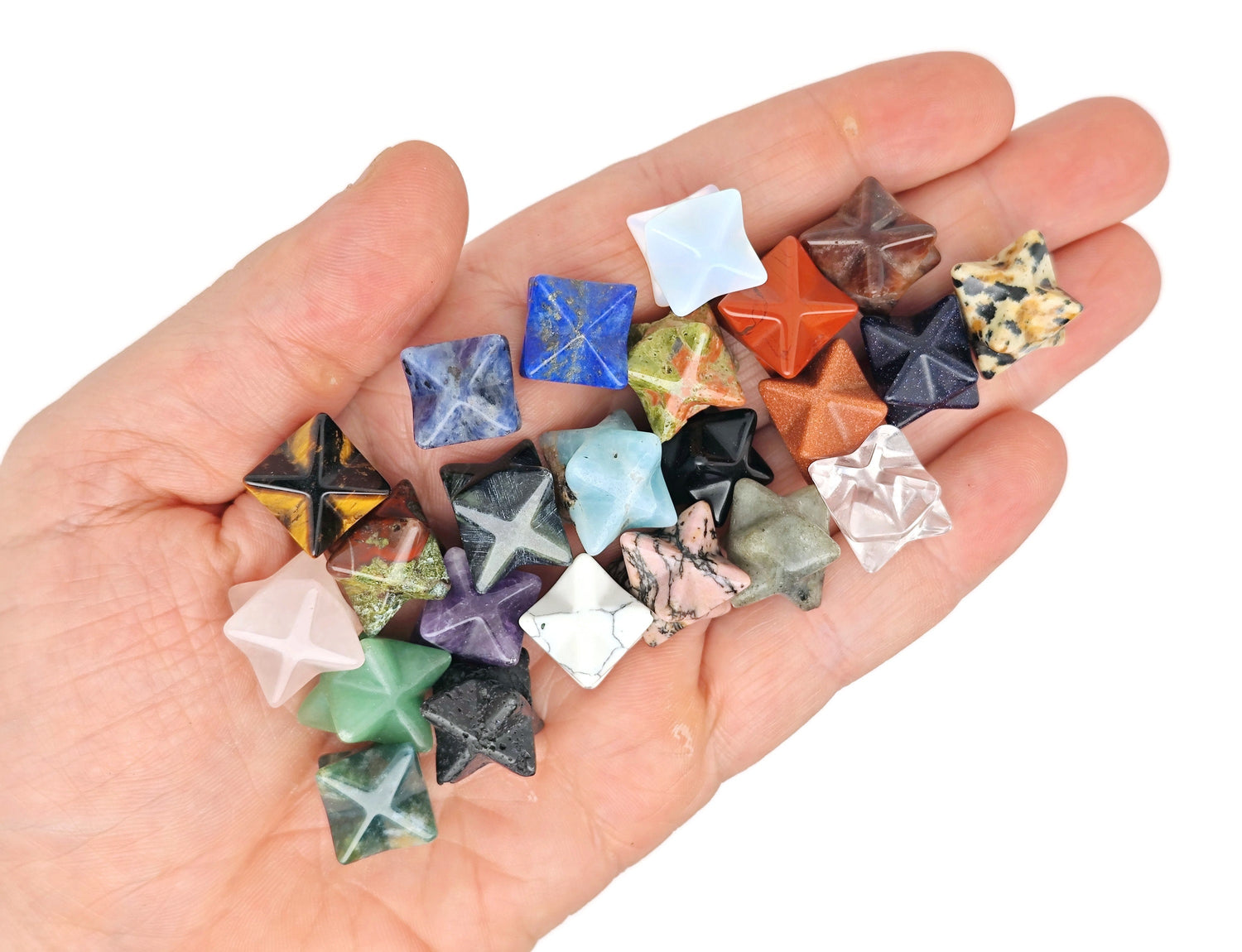 Crystal Mystery Box Gift Merkaba Star Crystal Carving - 10 Pc Randomly Gemstones - Crystal Kit - KIT12