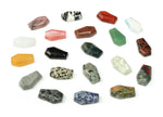 Set of 10 randomly carved gemstone crystals from GemstoneGO Crystal Mystery Box Gift Coffin Carving for healing and collection.