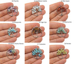 Handmade Tree of Life gemstone pendant with colorful crystals, showcasing intricate crystal tree jewelry for healing and spiritual energy.