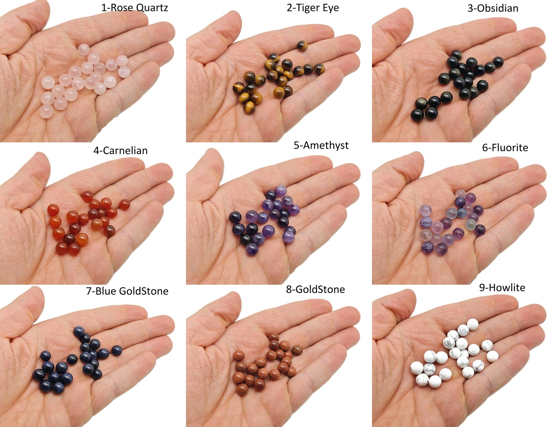8mm Mini Sphere Gemstone Crystal Ball from GemstoneGO, featuring a colorful mix of polished gemstone spheres.