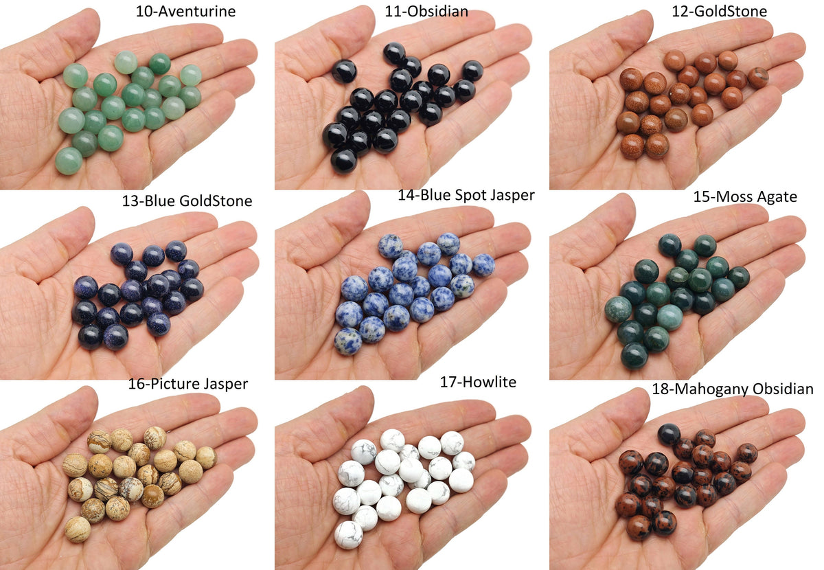 12mm mixed gemstone crystal sphere from GemstoneGO, showcasing a polished, colorful collection of natural gemstone balls.