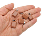 Rectangle shape crystal pendant from GemstoneGO featuring natural mixed gemstones on a silver chain.