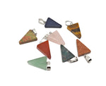 Triangle-shaped crystal pendant from GemstoneGO, perfect for jewelry making, shown in a close-up image.